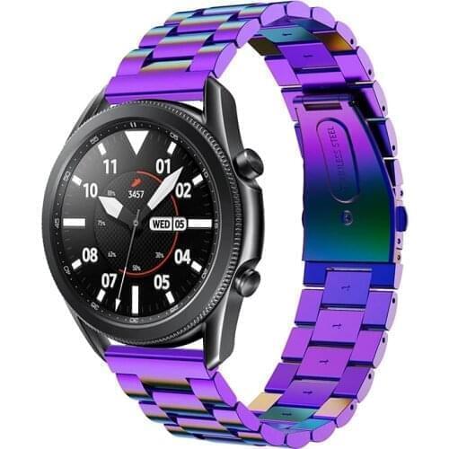 20mm 22mm Sport Stainless Steel Band Strap For Samsung Galaxy Watch 3 45mm 46mm Active 2 40mm Huawei GT 2E Amazfit GTS gts2