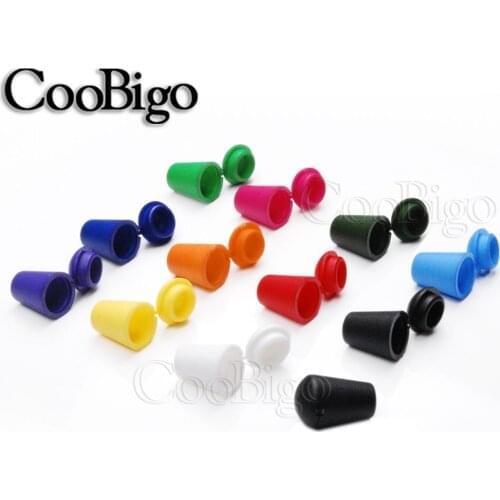 500X Assorted Color Cord Ends Bell Stopper With Lid Lock Toggle Clip Paracord Clothes Backpack Sportswear Parts Hole Dia. 5mm