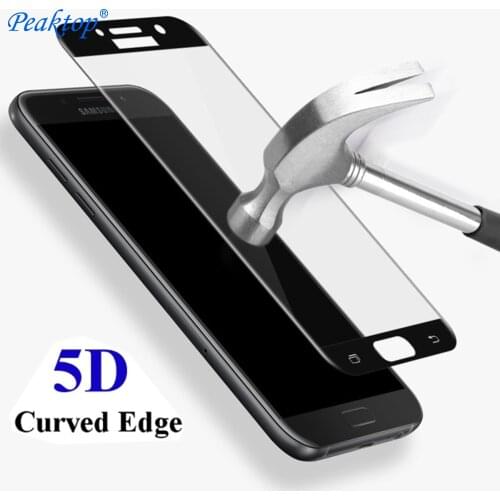 5D Full Cover Tempered Glass For Samsung Galaxy A8 Plus 2018 A5 A3 A7 2017 A5 A520 j5 j3 j 5 j7 Prime Max C8 Screen Protector