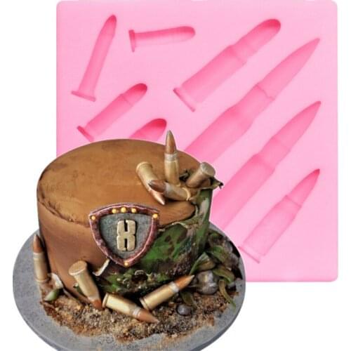 8 Holes Gun Bullets Shape Silicone Chocolate Mold DIY Ice Tray Mold Candy Chocolate Making Tools Cake Bakeware Decoration