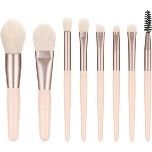 8 Pcs Mini Travel Portable Soft Makeup Brushes Set Eye Shadow Powder Eyelash Lip Concealer Blush Make Up Brush Set