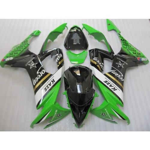 Free customize Fairing kits for Kawasaki ZX-10R 2008 2009 green black white NINJA ZX10R 08 09 bodywork fairings set NA5