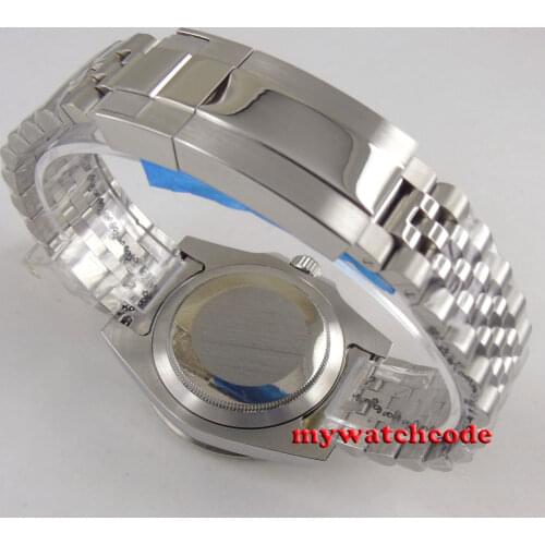 20mm Width 316L Jubilee Stainless Steel Solid Parnis Bracelet Fit 40mm Parnis Watch Bliger Automatic Mens Watch