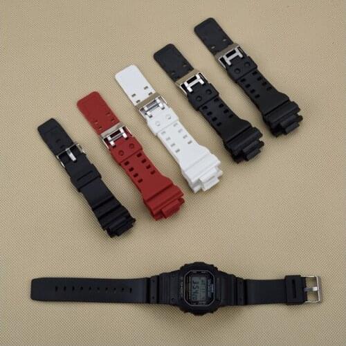 Color Plastic Watch Strap Stainless Steel H Clasp 16MM Watch Strap Accessories Apply to for Casio Watch Accessories