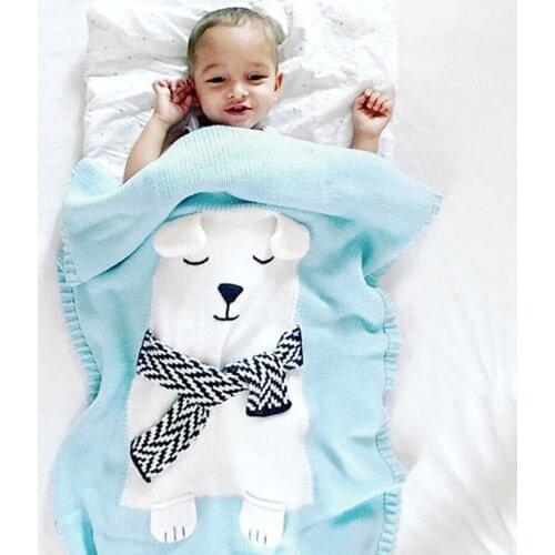 Baby Blanket Knitted Sleeping bags Soft Warm Swaddle Kids Bath Towel Play Mat Infant Stroller Cover Blankets Children Knitted