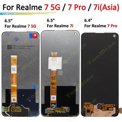 IPS Display For Realme 7 5G 7 Pro LCD Touch Screen Digitizer Assembly For OPPO Realme 7i LCD For Realme 7Pro RMX2170 LCD Display