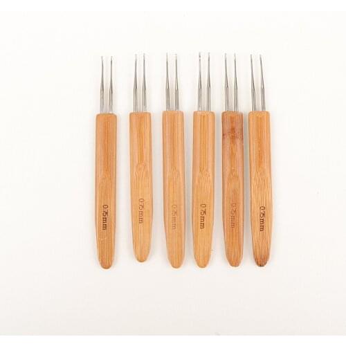 AHVAST Double Crochet Needle For Locs Bamboo Dreadlock Crochet Hook Set For Braids