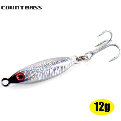 12g Countbass Casting Jig with Treble Hook, Micro casting Jig Light Game, Small Size Metal Lead Bait Fishing Lures