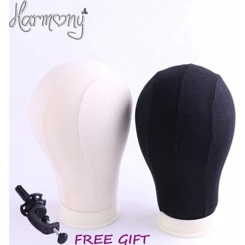 HARMONY STOCK 1 piece 23inch Off-white beige color Canvas Block Head for wig making Poly Mannequin Foam Head