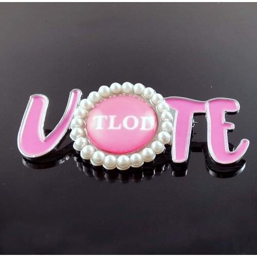 Sorority Greek Brooch TLOD customedLogo Lady Pearl VOTE Pin