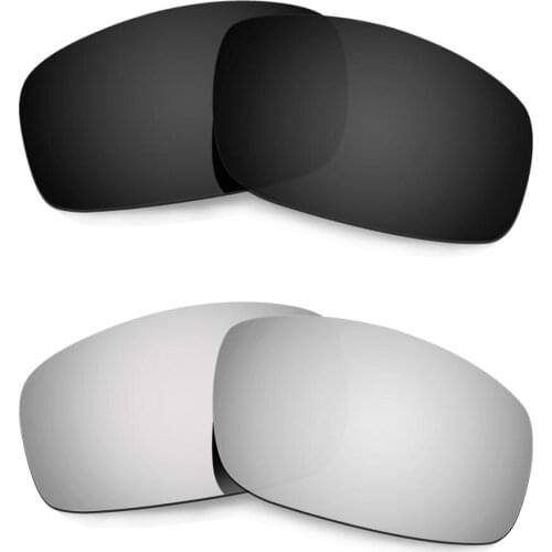 Hkuco For Monster Pup Sunglasses Polarized Replacement Lenses 2 Pairs - Black&Silver