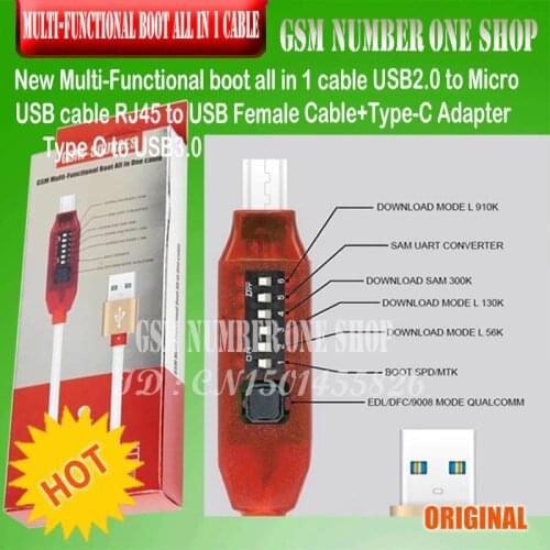 UMF Cable Multi-Functional boot all in1 cable USB2.0 to Micro USB cable RJ45 to USB Female Cable+Type-C Adapter Type C to USB3.0