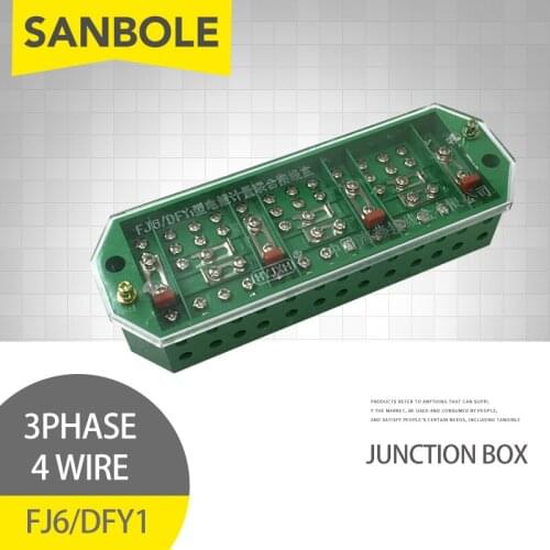 FJ6/DFY1 Terminal Blocks Green Connection Box Electric Energy Metering Joint With Cover