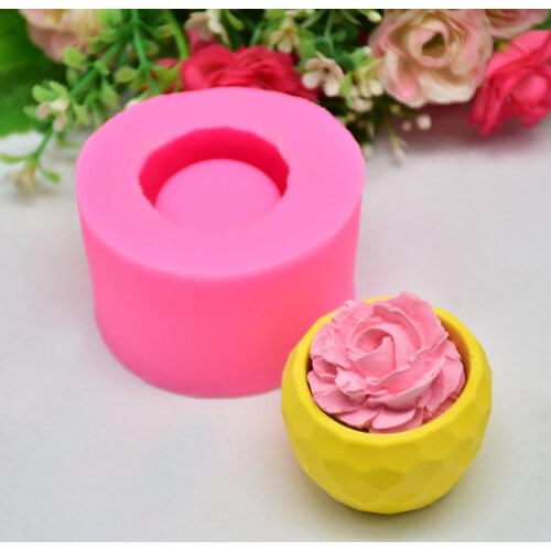 Creative 3D DIY Clay Mold Flower Pot Cactus Cement Molds Cup Molds Pot Maker Silicone Mould Planters Clay Craft Home Decoration