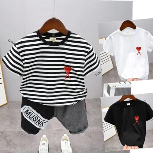 Summer Childrens Set Pure Cotton Baby Short Sleeve 2-Piece Clothes Boys Clothing Set Toddler Clothing For Boy T-Shirt + Shorts
