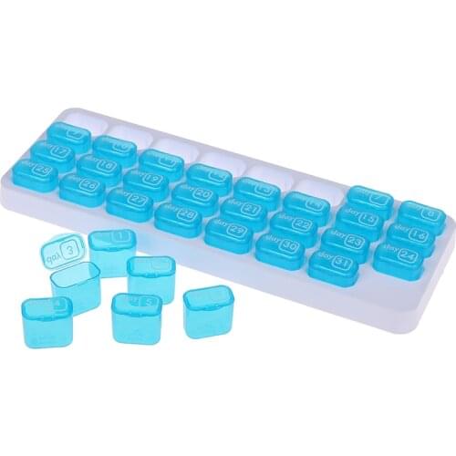 HOT! 1PCS 2020 7/21/31 Days Tablet Pill Box Holder 28 Squares Weekly Mouth Medicine Pill Storage Organizer Container Case
