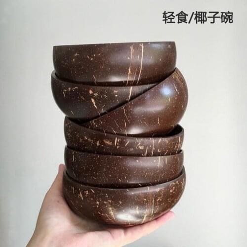 Natural Coconut Shell Bowll Coconut Shell Tableware Rice Dessert Fruit Salad Bowl Set Ice Cream Mixing Set Ramen Bowl Cute Bowls