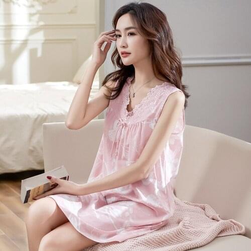 Group and General Manager of Cloud xuan Nightgown Female Summer Thin Section Pure Cotton Sleeveless Vest Pajamas