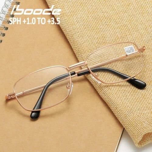 Iboode Reading Glasses Oval Metal Clear Lens Men Women Presbyopic Glasses Optical Spectacle Eyewear Prescription +1.0 To 3.5