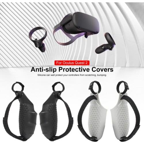 VR Handle Grip Cover For Oculus Quest 2/Rift Touch Controller Grip Accessory Anti-Throw Handle Sleeve With Adjustable Hand Strap
