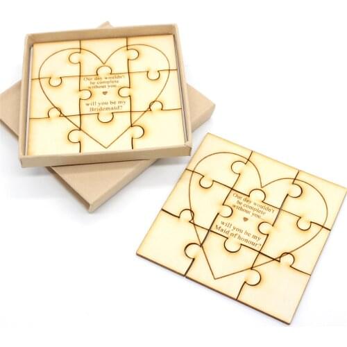 Personalized wooden puzzle Gifts Wedding Jigsaw Gifts for To Bridesmaid / Maid of honour