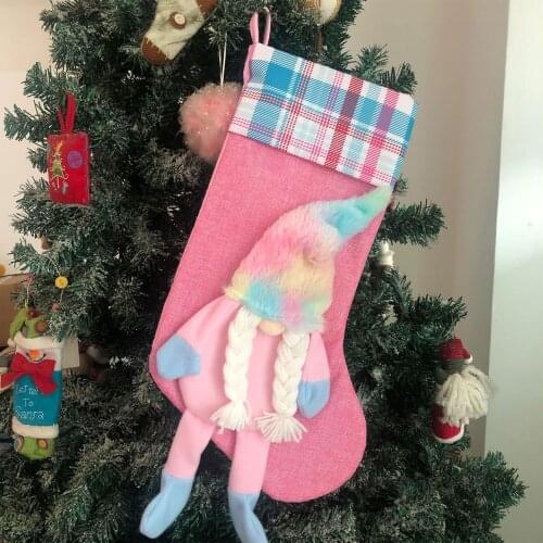 Christmas Decorations Faceless Dwarf Patterns Sock Shaped Candy Bag Decorative Pendant Hanging Ornament Stockings