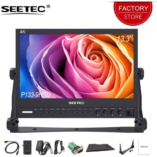 SEETEC P133-9HSD 13.3" Aluminum Housing Pro Broadcast 4K Monitor Ultra HD 1920x1080 LCD IPS Screen 3G SDI 4K HDMI YPbPr AV DVI