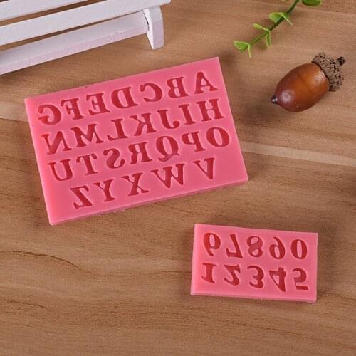 Alphabet silicone mold chocolate flip sugar cake decoration baking tool crafts drop glue gypsum mold resin moulds