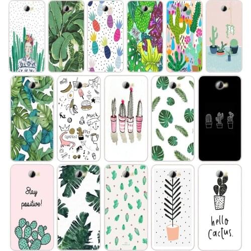20 Candy Color Leaf Print Silicone TPU Cover Phone Case On Case For Huawei Y3 II Y5 II Nova 5T GR3 P40 Lite E Case Soft
