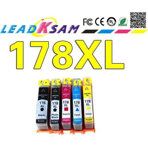5x compatible Ink Cartridge compatible for hp 178 for hp178 178XL Photosmart 5510 5515 6510 7510 B109a B109n B110a Printer