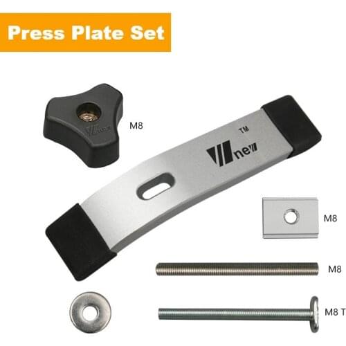 Woodworking T Track Slider M8 T Screw M8 Nut M5 slider Saw Table Acting Hold Down Clamp for T-Slot T-Track Wood Work DIY Tools