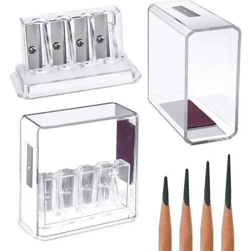 Multifunctional 4 Holes Charcoal Pencil Sharpener Long Core Lead Drawing Art Manual Sketching Drawing Supplies