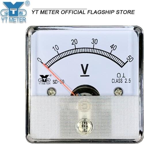 Sd50-v DC voltmeter DC5V 10V 15V 20V 30V 50V 75V 100V 150V 250V 300V 450V 500V 600V 750V pointer meter 45mm dh50