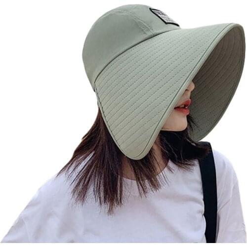 Women Summer Large Wide Brim Adjustable Visor Beach Hats Foldable Anti-UV Women Sun Hat Outdoor Travel Panama Female Cap Bonnet