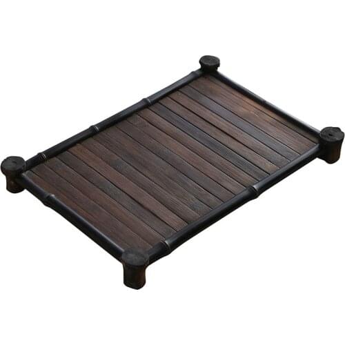 Zizhu Japanese Tea Cup Holder Tea Tray Drain Teapot Platform Tea Ceremony Bamboo Plate Bamboo Mat Tea Mat Storage Rack