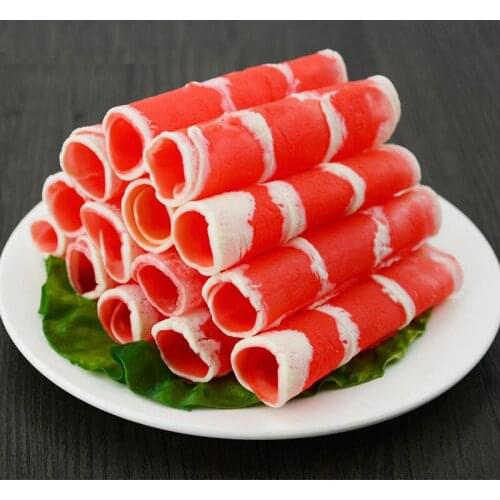 050 Imitation mutton roll fake food beef roll model Shabu chafing dish shop decoration 9*2cm