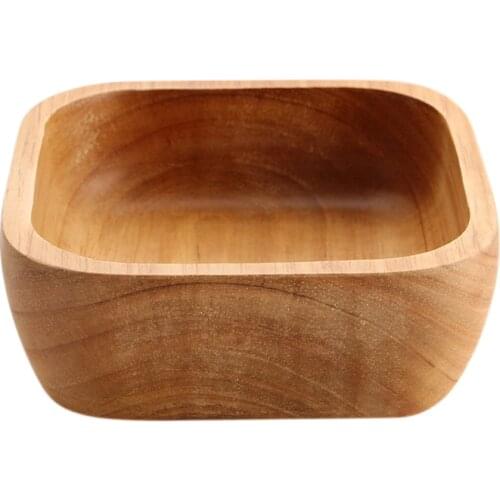 1Pcs Wooden Bowl for Soup Rice Noodles Bowls Kids Lunch Box Kitchen Tableware For Baby Feeding Food Containers