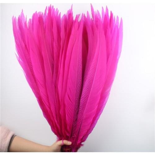 100Pcs Silver Pheasant Tail Feather for Crafts 40-60CM/16-24inch Lady Amherst Pheasant Feathers Plume Decoration Plumas Carnaval