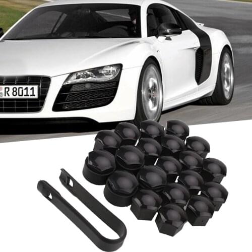 16pcs Auto Car Wheel Screw Cover +4pcs Anti Theft Tyre Bolt Nut Cap 17mm
