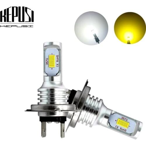2x H7 LED Bulb CSP chip 72w Car Fog Lights 12V 24V White Yellow Motor Truck DRL Driving Day Running Light Auto Led H7 Bulb