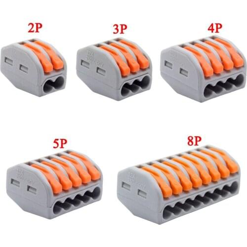 30/50/100 Pcs Universal Cable Wire Connectors Push In Wiring Terminal Block 222 TYPE Fast Home Compact Wire Connector PCT-212