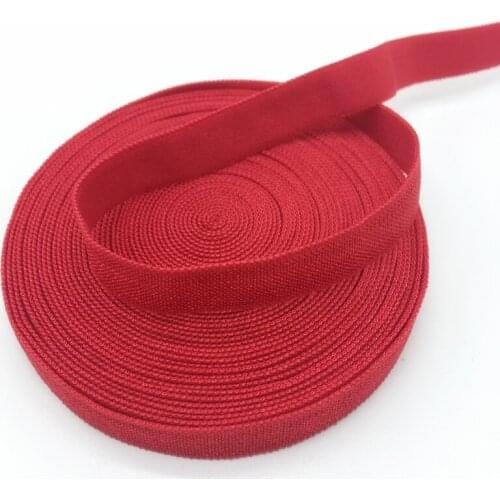 5 Yards/lot 3/8"10mm Light red Solid FOE Fold Over Elastics Spandex Satin Band DIY Lace Sewing Trim