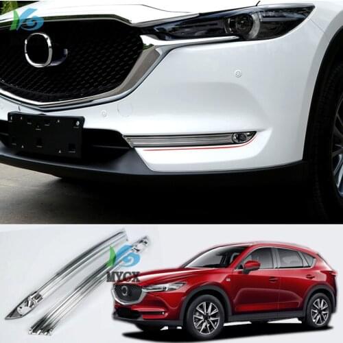 For Mazda CX-5 CX5 CX 5 2017 2018 19 Accessories Car Front Fog Light Trim Strips decoration cover Exterior ABS Chromium Styling