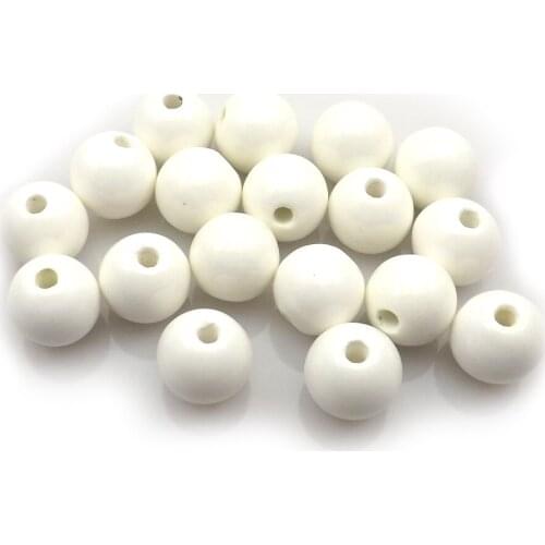 Free Shipping 100pcs 10mm White Round Ceramic Loose Beads For Jewelry DIY(Wholesale/Retail)