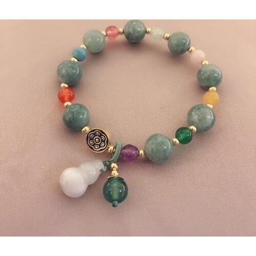 Bracelets For Women Girls Beaded Bracelets Ethnic Gourd Color Natural Stone Fashion Jewelry Party Wedding Lover Birthday Gifts