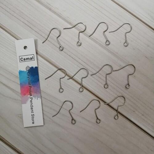 Camal 100pcs 20mm Chrome Earring Pin Hook Metal Connector for Crystal Prism Bead Chandelier Pendant Lighting Accessories