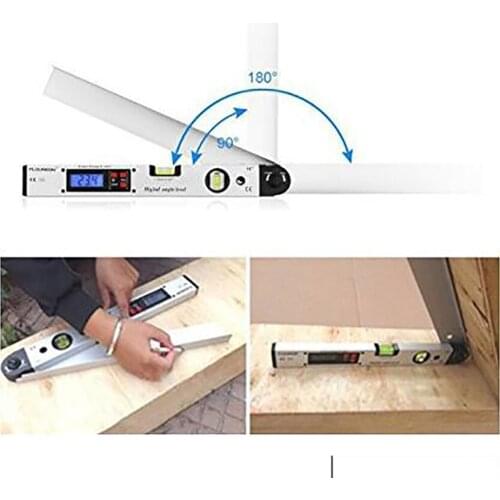 Digital Display Angle Meter Angle Gauge 400mm/16inches 0~225 Degree Universal Bevel Protractor Meter Protractor Level Ruler