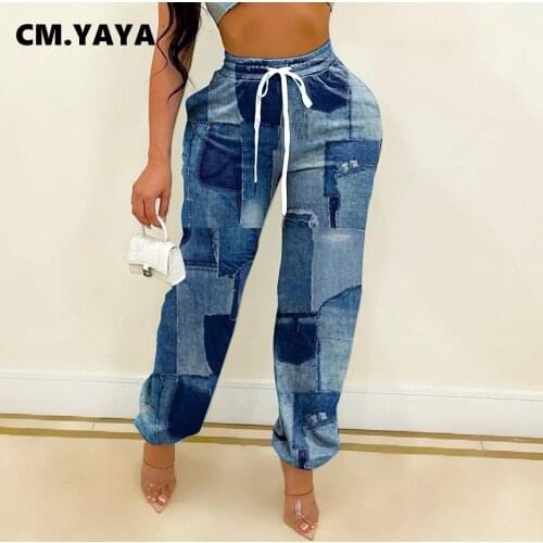 Женские брюки с высокой талией CM.YAYA China At AliExpress