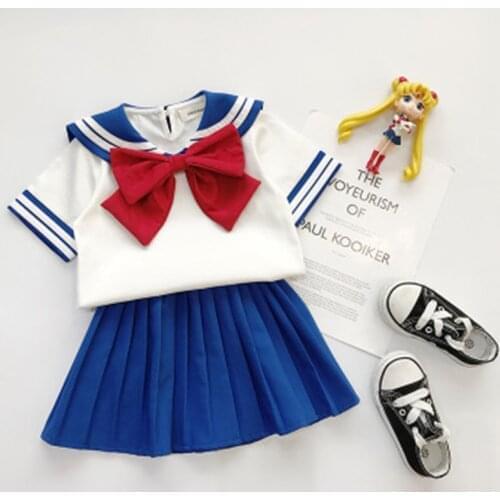 Childrens Suit 2021 Spring New Korean Girl Baby Cartoon College Wind Kindergarten Bow Performance Costume