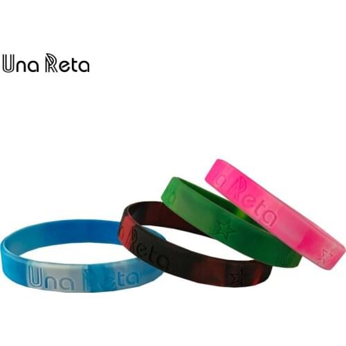 Una Reta Brand Fashion Casual Sports Bracelets Wristband Colour Rubber Bangles for kids friend Gifts Street Jewelry